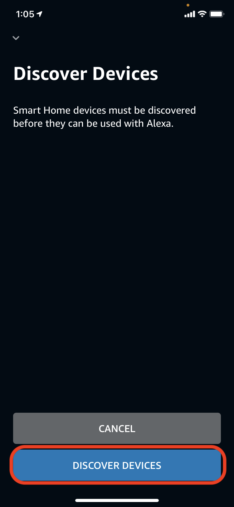 Screenshot: "Discover Devices" button