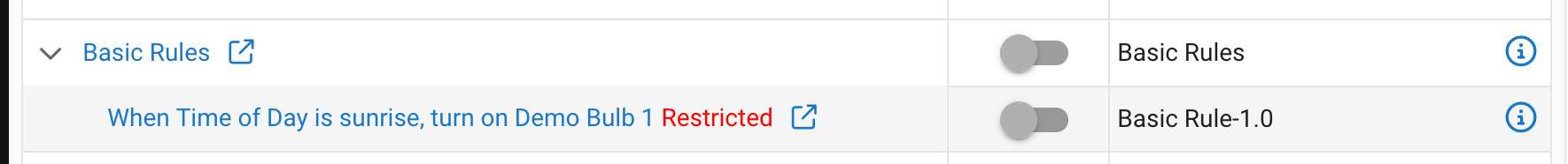 Screenshot of "Restrcited" text in Apps list