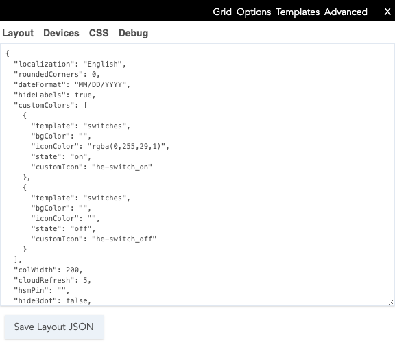 Screenshot - Dashboard advanced layout editor