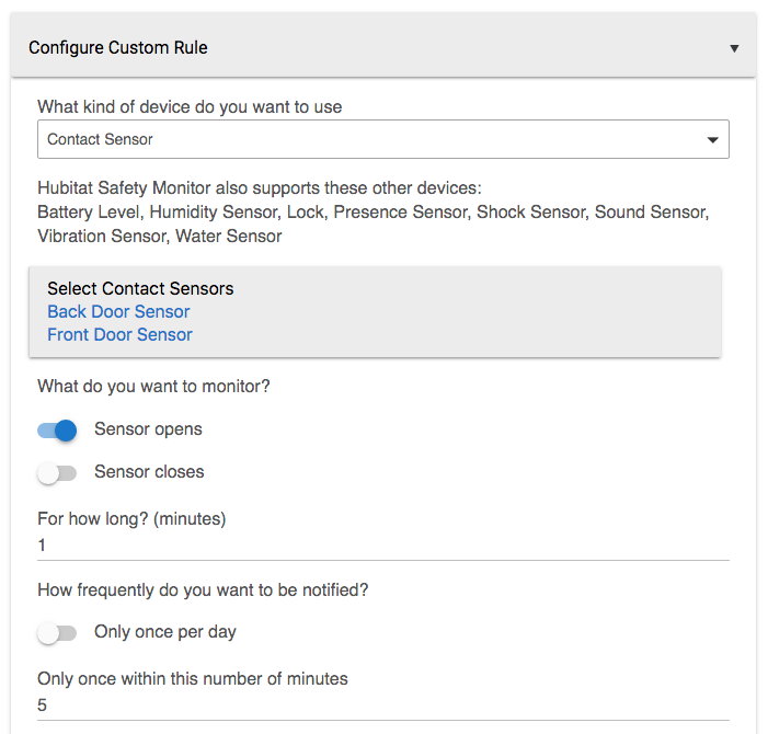 Screenshot: HSM Custom Rule