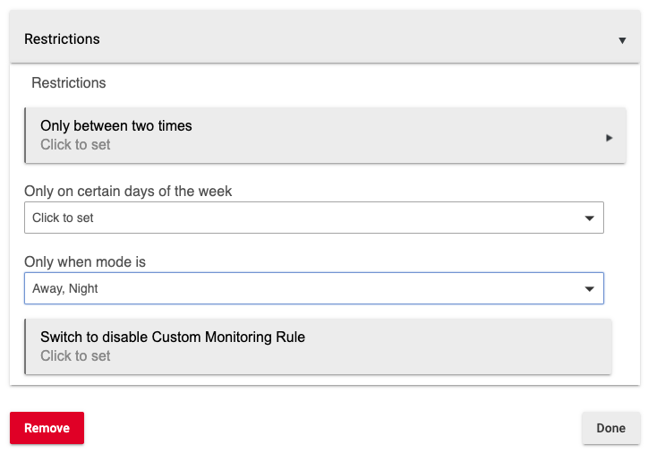 Screenshot: HSM Restrictions