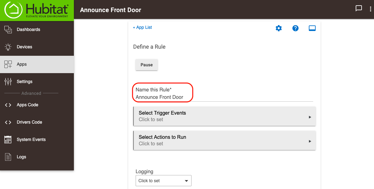 Screenshot of "Name this rule" prompt