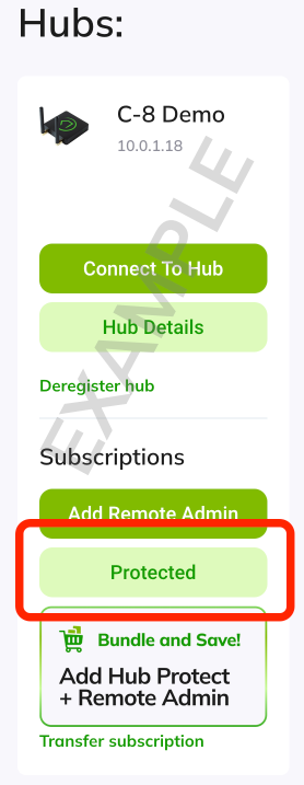 Green "Protected" button screenshot