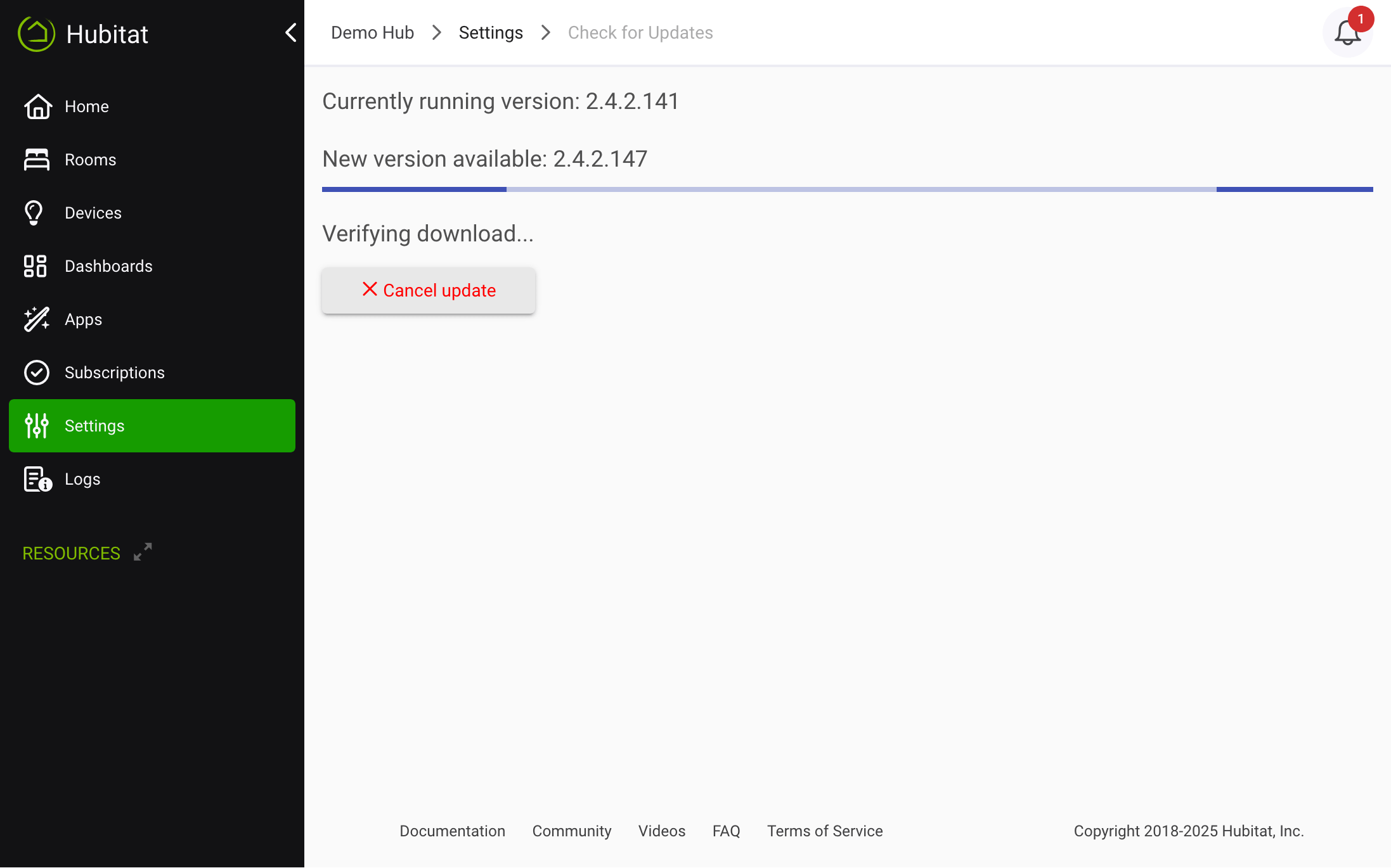 Screenshot: "Verifying..."