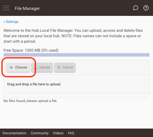 Screenshot of "Choose" button